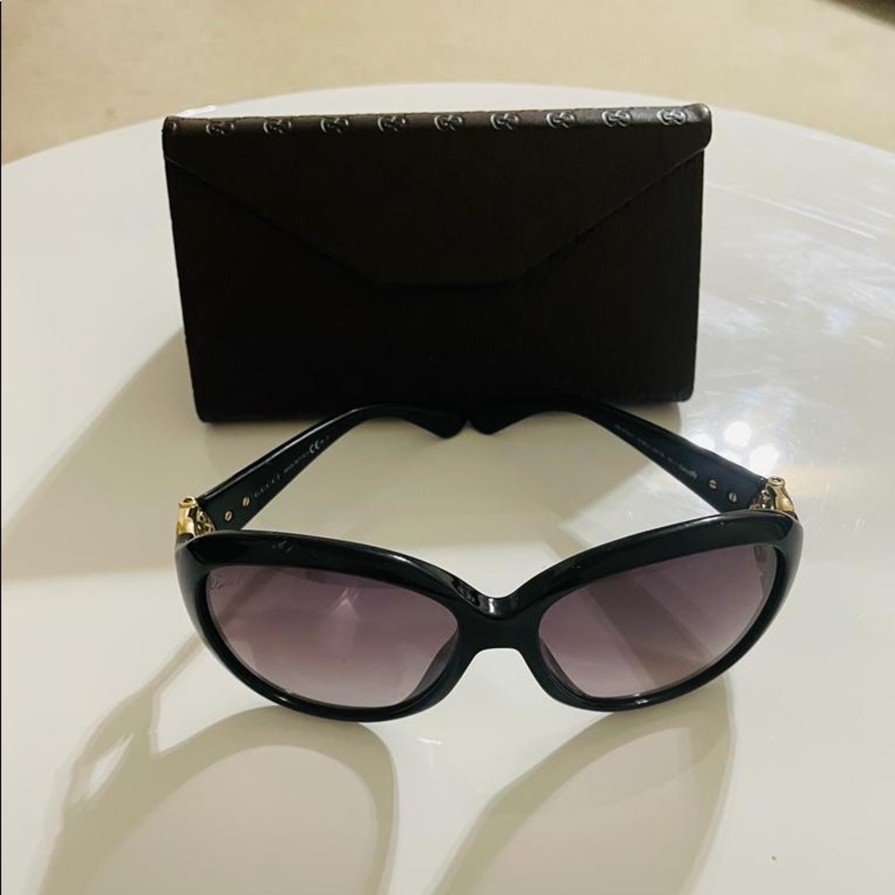 GUCCI Women's Sunglasses GG3712/S Black & Gold Frame Brown Gradient Lens